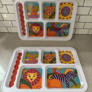 Divided Dinner Trays for Children very good condition Cute Animal Theme